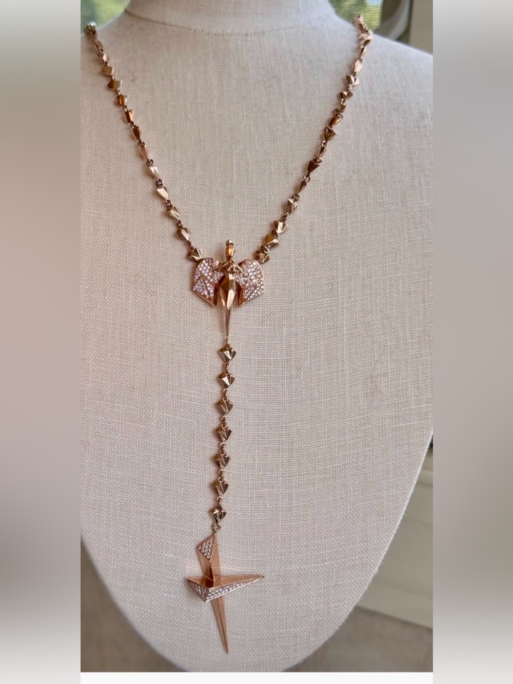 14 karat gold and 1.30 carat diamond necklace